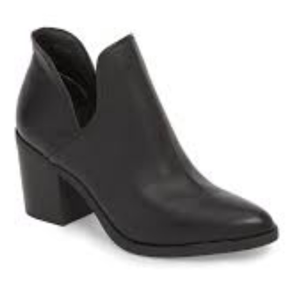 Steve Madden Shoes - Steve Madden Petra Open Sides Black Leather Bootie